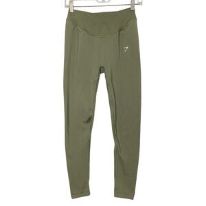 Gymshark Seamless Leggings Womens Size Medium Small Sage Green Perforated Pants